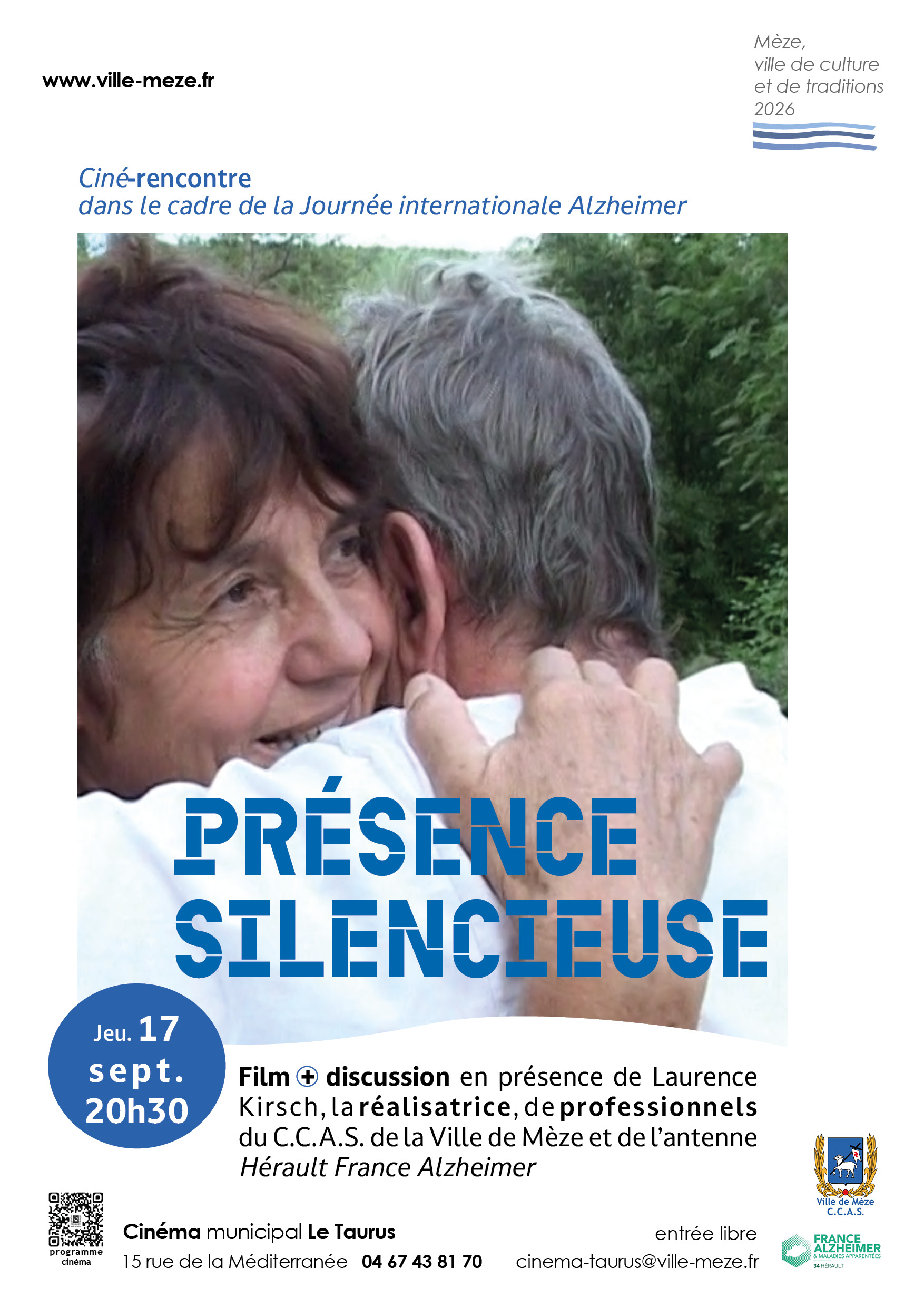 Projection / Rencontre "Présence silencieuse" de Laurence Kirsch Jeudi 17 sept, à 20h30 au cinéma du Taurus à Mèze. RegardOcc - Collectif d’auteurs et réalisateurs en Occitanie