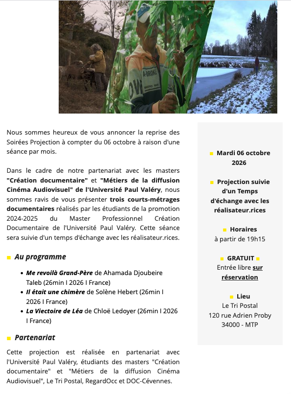 Retour sur soirée Trajectoires documentaires au Tri Postal